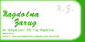 magdolna zarug business card